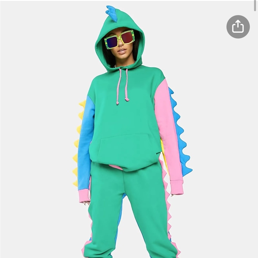 Rainbow dinosaur sweatshirt and sweatpants